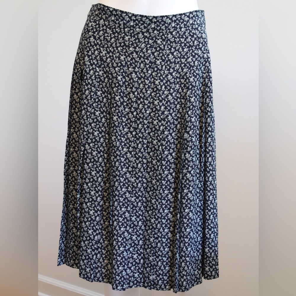 Valentino 80’s Vintage Miss V Silk Ditsy Floral A-Line Women’s Skirt Size 12 - Picture 3 of 8